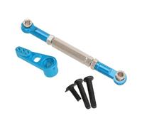 Amagogo Brazo de dirección servo (25T) de Aluminio, Longitud Ajustable, Barra de Enlace de dirección de Metal Resistente al Desgaste para Accesorios de Coche, Azul