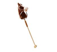 Amagogo Caballo de Madera Hecho a Mano, Juego de simulación, con Efectos de Sonido realistas, Caballo de Juguete en un Palo para niños, niñas, Regalo, café con Rodillo