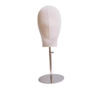 Amagogo Cabeza de bloque de lienzo para peluca, cabeza estable (ajustable de 17,91 a 23,23 pulgadas), cabeza de entrenamiento de mesa, cabeza de exhibición de, PLATA