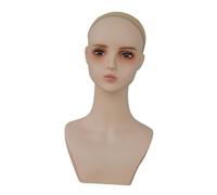 Amagogo Cabeza de maniquí femenino, cabeza de maniquí realista, expositor de sombreros profesional con soporte de exhibición de pelucas de maquillaje para uso, Style F
