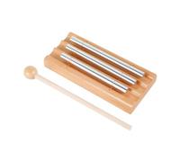 Amagogo Carillón de mano con base de madera de 3 tonos, instrumento de percusión con para gestión del aula y oración.