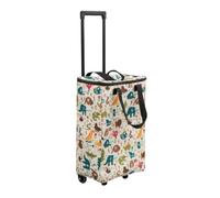 Amagogo Carrito de Compra Isotérmico con Carro Plegable Trolley con Ruedas Bolsa Térmica Carrito Rodante Oxford Impermeable y Fácil de Limpiar Movilidad, Black Space with Lid