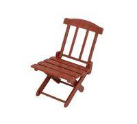 Amagogo Casa de Muñecas Silla Plegable Miniatura Accesorio Plástico Realista Estilo Madera para Mini Escenas Adecuado para Fotografía Jardinería de Muñecas, Marrón