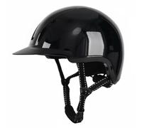 Amagogo Casco de Equitación Ecuestre Gorro Protector Deportiva para Montar con Ventilación Forro Lavable Hebilla Ajustable Adecuado para Niños y Adultos Rutas y Clases, Negro Brillante, S 50-53cm