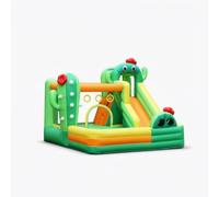 Amagogo Castillo Hinchable para Niños con Tobogán Colchoneta Centro de Juego y Estructura de Tela Oxford 420D 840D con Red de Malla y Soplador Adecuado para Jardín Juegos Familiares
