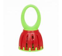 Amagogo Children Timbre Musical Infantil Campana de Mano Sonajero de Percusión Juguete Fabricado en Jaula Cerrada Segura Que Resuena Asa Ergonómica para Manos, Rojo+Verde