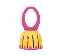 Amagogo Children Timbre Musical Infantil Campana de Mano Sonajero de Percusión Juguete Fabricado en Jaula Cerrada Segura Que Resuena Asa Ergonómica para Manos, Amarillo+Rosa Intenso
