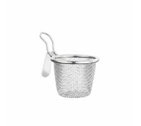 Amagogo Colador de Acero Inoxidable Colador Fino Cesta de Blanqueado Canasta de Malla con Mango Térmico y de Sujeción de Adecuado para Preparación de Fideos Fondue, S