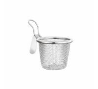 Amagogo Colador de Acero Inoxidable Colador Fino Cesta de Blanqueado Canasta de Malla con Mango Térmico y de Sujeción de Adecuado para Preparación de Fideos Fondue, L