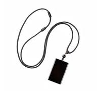 Amagogo Collar Colgante para Hombre Collar Colgante Colgante Rectangular Collar de Piedra con Superficie Negra Brillante para Arraigo Obsequios de Pareja Caminatas Trabajo