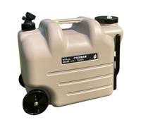 Amagogo Contenedor de Agua, Tanque de Agua con Ruedas, 28L, con Espiga y Tapa de Tornillo, Portador de Almacenamiento de Agua, Barril de Agua para Camping, Caqui