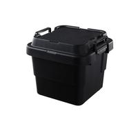 Amagogo Contenedor de Almacenamiento Exterior Caja Organizador Recipiente Baúl con Tapa Rígida de Plástico Apilable y Cierre Ajustado Adecuado para Coche, Negro, 39 30 35.7 22L