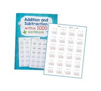 Amagogo Cuaderno de Ejercicios de matemáticas, Material didáctico para práctica de matemáticas, Educativo, y resta de números hasta 1000 para niños de