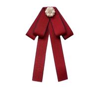 Amagogo Decoración de la cinta de de la cabina del lazo para mujeres Rhinestone Rhinestone pre atado Bowtie Cuello Broche Pon para la de, Rojo