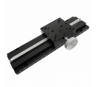 Amagogo Deslizante de Laboratorio Etapa Lineal Manual Mesa de Traslación con Rueda Moleteada Movimiento Suave y Escalas en la Base Cuerpo Metálico Negro Apta, LWX60-L200