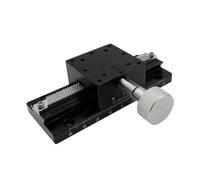 Amagogo Deslizante de Laboratorio Etapa Lineal Manual Mesa de Traslación con Rueda Moleteada Movimiento Suave y Escalas en la Base Cuerpo Metálico Negro Apta, LWX40-L100