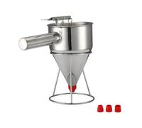 Amagogo Dispensador de de Acero Inoxidable Embudo de Cocina Dosificador de Líquidos de Silicona Apertura Amplia y Cambio de Caudal para Crepes Porcionado, Juego De Embudos
