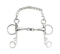 Amagogo Embocadura Ecuestre Caballo Filete Freno con de Palanca y para Señales Definidas Piezas Articuladas Anillas de Conexión Variadas Acero Inoxidable Adecuada para Entrenamiento y Paseo , 135