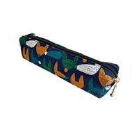 Amagogo Estuche Bordado Estuche de Lápices Bolsa de Papelería Neceser Organizador Hecho a Mano con Bordado Fino Capacidad para Útiles y Regla 20cm Adecuado, Zorrito