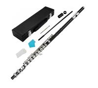 Amagogo Flauta Transversal con 16 Llaves Cómodas Sellado Resistente de Almohadillas Materiales de Cuproníquel Estuche Rígido Adecuada para Músicos Clases, Negro