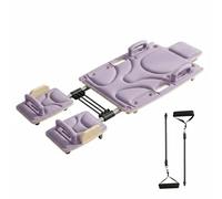 Amagogo Foldable Core Tabla Fitness Pilates Abdominal Ajustable Extensible PU Rodillos Suaves Adecuado para Ejercicios de Fortalecimiento Uso Familiar , Púrpura , Extendido con Reposacabezas
