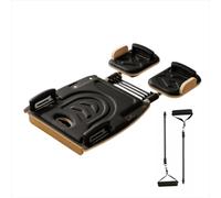 Amagogo Foldable Core Tabla Fitness Pilates Abdominal Ajustable Extensible PU Rodillos Suaves Adecuado para Ejercicios de Fortalecimiento Uso Familiar , Negro , Estándar