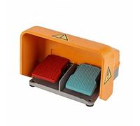 Amagogo Interruptor de Doble Pedal Industrial Pedalera con Cubierta Controlador Conmutador Pedales Antideslizantes 12-380V 10A Bornes de Cableado Accesibles