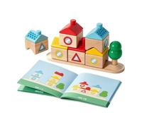 Amagogo Juego Construcción y Razonamiento con Piezas en Forma Casa Didáctico Juguete Educativo Manipulativo para Niños, Sesiones Aprendizaje Temprano