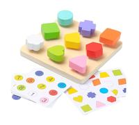 Amagogo Juego de Mesa de emparejamiento, Juguete Educativo para niños de 3 a 5 años, Rompecabezas Interactivo de Madera para Aprendizaje Preescolar y, Coincidencia de Formas