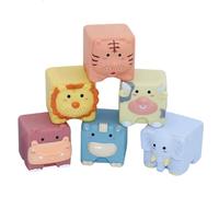 Amagogo Juguete Apilable para Baño Infantil Didáctico Que Ofrece Formas Fáciles de Sostener y Diseño Buoyant para Motivar , Bloques De Construcción De Silicona Suave, 6 Piezas
