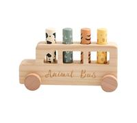 Amagogo Juguetes de Madera emergentes, Figuras de Animales de autobús, Adornos Ligeros, Juguetes de Aprendizaje temprano, Juego Educativo para Viajes, día del