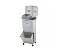 Amagogo Kitchen Waste Bin con Ruedas Contenedor Papelera Cubo con Diseño de Dos para Separación Seca y Húmeda Apertura por Botón y Altura Cómoda Adecuado para, 45L, Jp Cubet D-tapa
