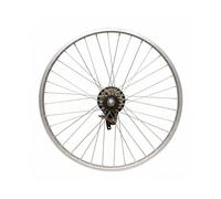 Amagogo Llantas Traseras de Bicicleta Rueda Trasera Lista para Instalar Aro Aluminio con Radios Buje con Rodamientos Piñón Libre, 24x150/175 con Rodamiento, Piñón Único Y Freno De Pinza
