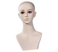 Amagogo Mannequin Cabeza Realista Busto Mannequin Soporte Peluca Organizador Collar PVC para Mostrar Accesorios Joyas Diademas Adecuado para Salón de Belleza