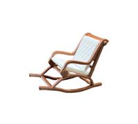 Amagogo Mecedora para Casa de Muñecas Miniatura Silla Balancín Mueble Decorativo Accesorio de Escala con Cojín Acolchado y Balanceo Suave Adecuada para