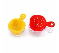 Amagogo Mini Colador de Cocina en Miniatura Cesta Escurridor Juguete Utensilio Maqueta Plástico para Escenas de Preparación y Fregaderos Pequeños Adecuado, Rojo Y Amarillo