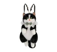 Amagogo Mochila Gato de Peluche de Juguete de Peluche Bolso Infantil Bolso de Hombro con Estilo Divertido y Accesorio Llevar Espalda, Negro Con Bufanda, Array, Negro Con Bufanda