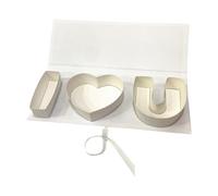 Amagogo Mother Day Regalo Caja vacía Love U Case de cartas Ornamento Multifunción Caja de envasado de caja de regalo para aniversario de la fiesta, Blanco