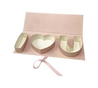 Amagogo Mother Day Regalo Caja vacía Love U Case de cartas Ornamento Multifunción Caja de envasado de caja de regalo para aniversario de la fiesta, Rosa