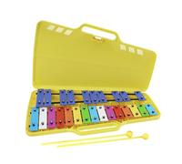 Amagogo Música educativa de xilófono para niños Habilidades motoras finas de aprendizaje temprano Xylophone 25 Notas Glockenspiel para Band, Amarillo