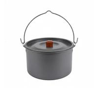Amagogo Olla para Fogata Aluminio con Asa Arqueada y Ganchos Laterales para Cocinar Guisos Comidas Campamento