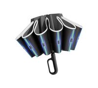 Amagogo Paraguas Plegable automático, Paraguas portátil para Lluvia y Sol con Raya Reflectante, Negro