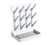 Amagogo Partita de secado de biberones, estante de secado de almacenamiento, organizador de encimeras de 12 gancho, secador de limpieza de botellas recién, Gris