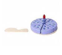 Amagogo Pastel de Juguete de Madera Pastel Cumpleaños Rebanable Tarta con Piezas Que Se Fomenta Imaginación y Familiar Adecuado para Juego de rol Aula Preescolar Fiestas Hogar , Morado