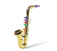 Amagogo Saxofón Infantil Juguete Musical Saxofón Niños Trompa Juguete Instrumento Juguete con Simulada y Diseño Realista de Plástico para Actividades , Dorado
