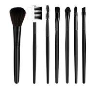 Amagogo Set Pinceles Maquillaje con Cerdas Suaves y para Aplicación Uniforme Sombras y Mango Cómodo Acuado para Regalo y Uso Diario, Juego de 7 brochas de maquillaje completamente negras