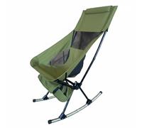 Amagogo Silla Mecedora Plegable para Exterior Tumbona Reclinable Asiento de Jardín de Patio con Estructura de Acero y Paneles de Malla Transpirables Ligera, Verde Militar
