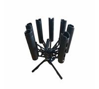 Amagogo Soporte para Cañas de Pescar Compacto Rotación Completa 360 Grados en Metal Protección de Bastones y Accesorios Adecuado para Organizador en Hogar Garaje Pequeña Bodega