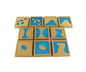 Amagogo Tablero de Geografía Infantil Material Pedagógico Maqueta Panel en Relieve con Bandeja Escalonada y Bordes Adecuado para Centros Didácticos Homeschooling