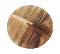 Amagogo Tapa de Madera para Wok, Tapa Redonda para Sartén, Accesorio de Cocina para El Hogar, Utensilio de Cocina, Tapa para Wok, Tapa para Olla, Sartén, Diámetro 34cm